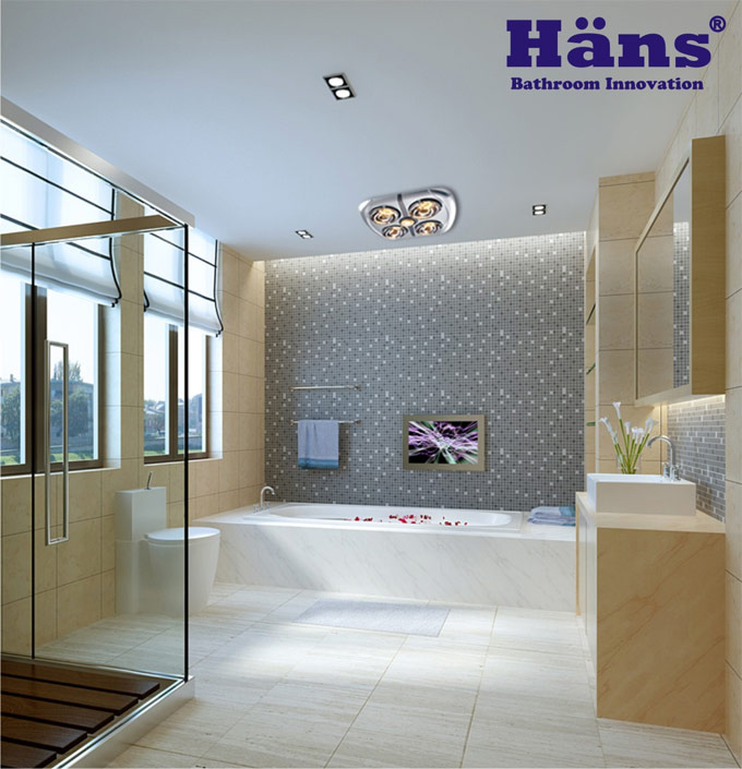 Đèn sưởi nhà tắm Hans 4 bóng ấm trần giá rẻ nhất