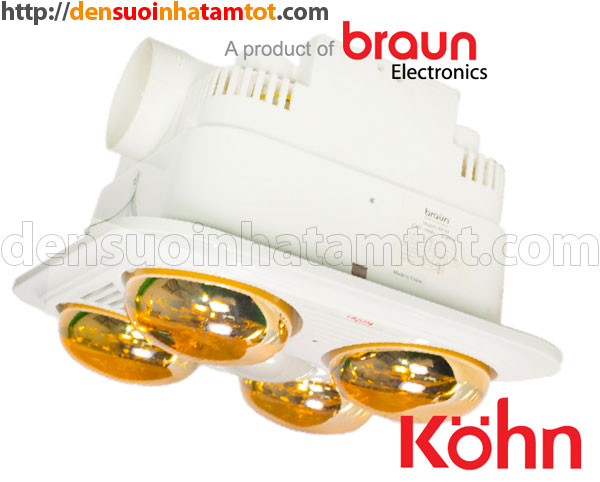 Đèn sưởi nhà tắm âm trần Kohn KU04G của Braun