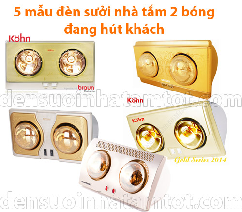 5 mẫu đèn sưởi nhà tắm 2 bóng đang hút khách nhất