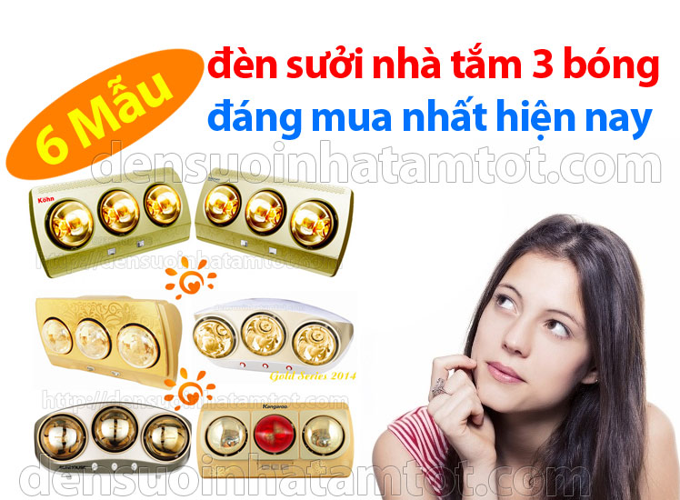 6 loại đèn sưởi nhà tắm 3 bóng đáng mua nhất hiện nay