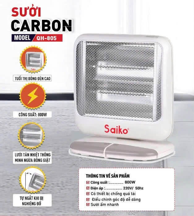 Sưởi điện Carbon Saiko QH-805