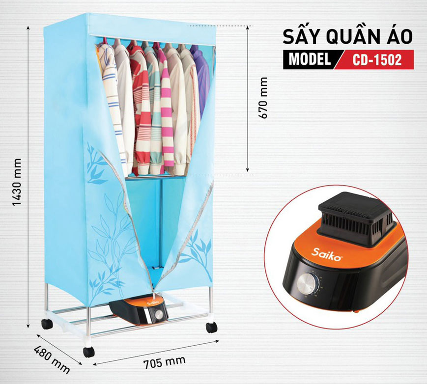 Tu say quan ao Saiko CD-1502
