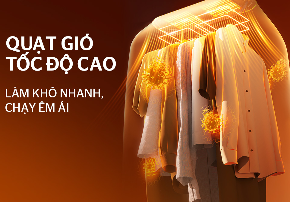 tủ sấy quần áo Sunhouse 2706 tại Hà nội thiết kế gọn gàng